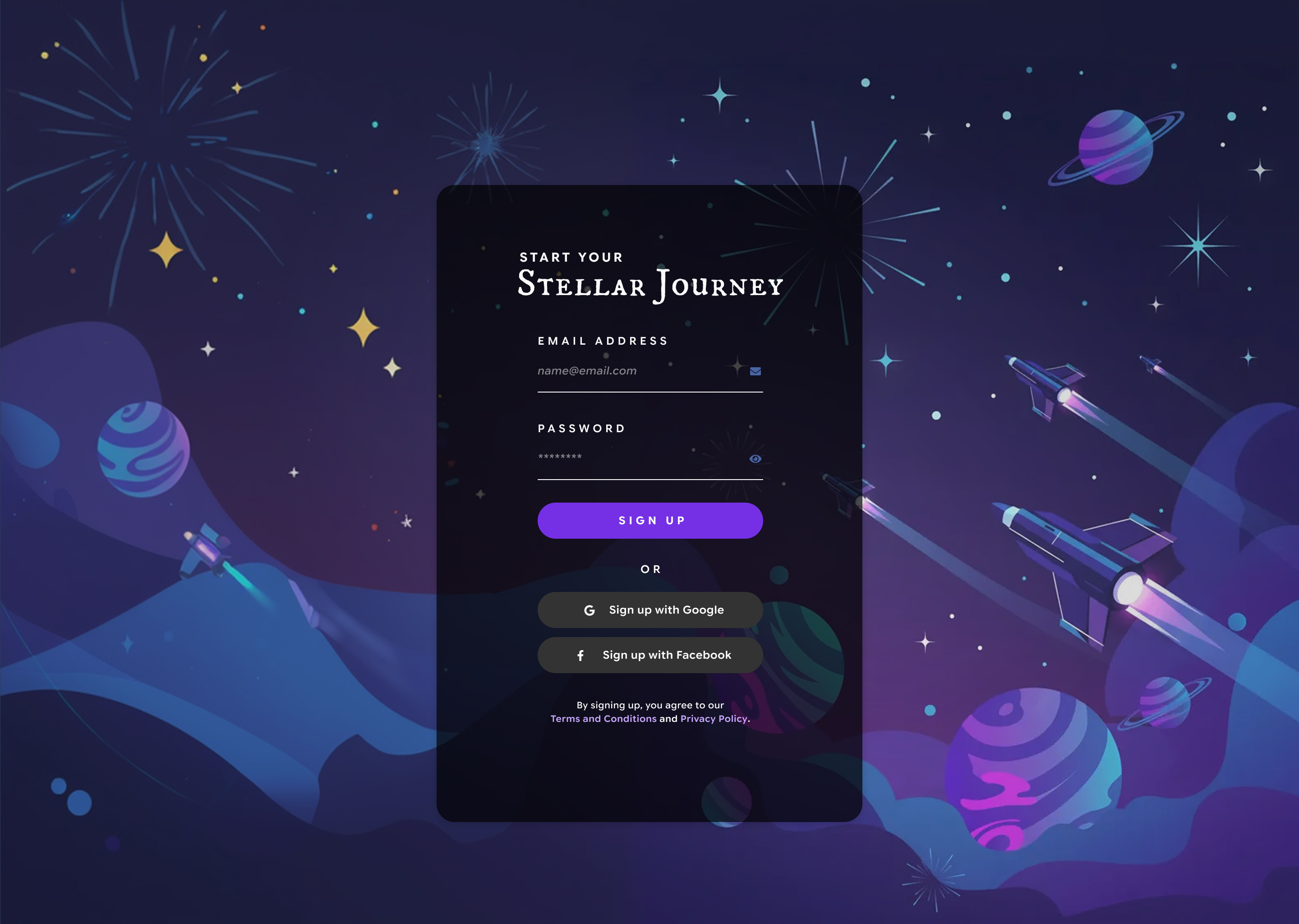 100 Days of UI Challenge - Sign Up header